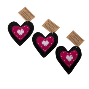 Heart-shaped organic catnip toy for cats