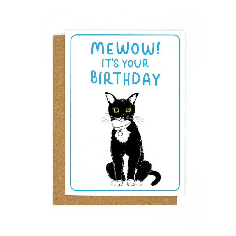 Mewow! It’s Your Birthday Greeting Card – Hello Bunny Bloom