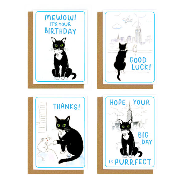 a set of greetings cards
